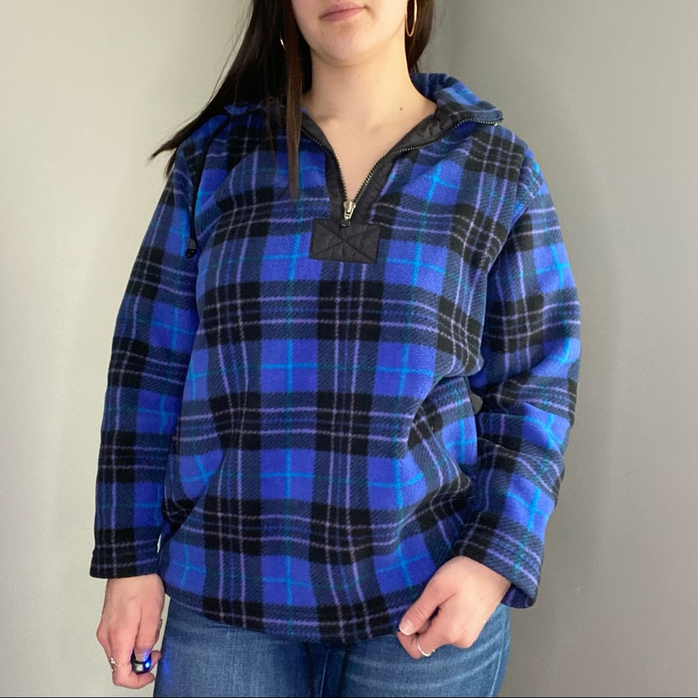 Vintage Sigrid Olsen Sport Gorpcore Fleece Plaid Pullover Jacket Size Small - Picture 8 of 14